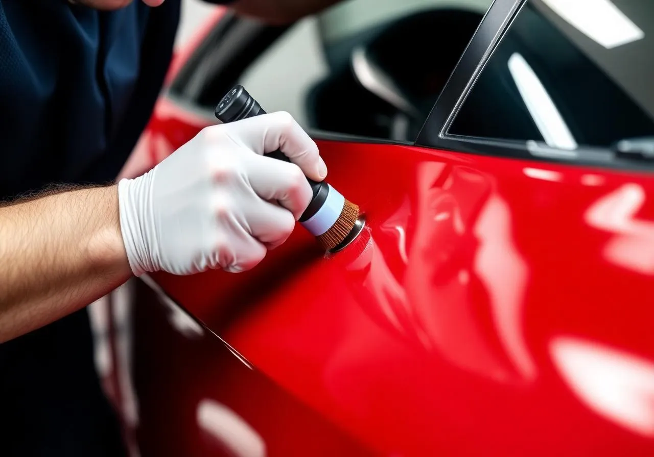 Ceramic coating applied panel-by-panel under controlled shop lighting